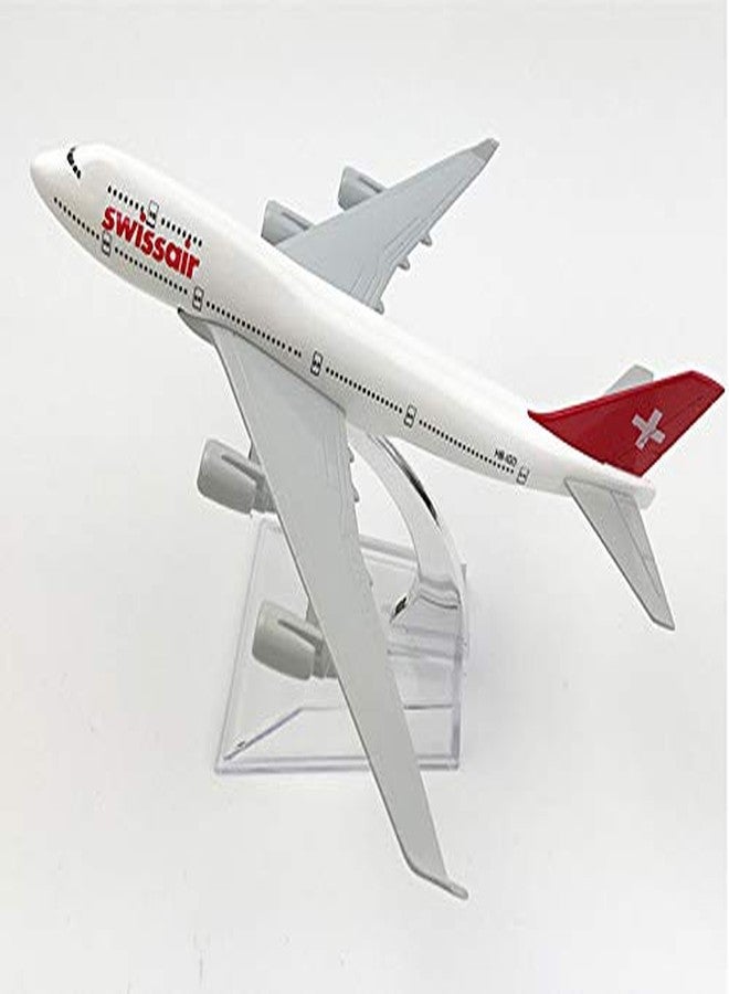 سايج سكوير نموذج طائرة بوينغ 747-357 (M) من الخطوط الجوية السويسرية بمقياس 1:300 من سيج سكوير، نموذج معدني عالي التفاصيل لمجموعة نماذج الطائرات التذكارية - Image 4